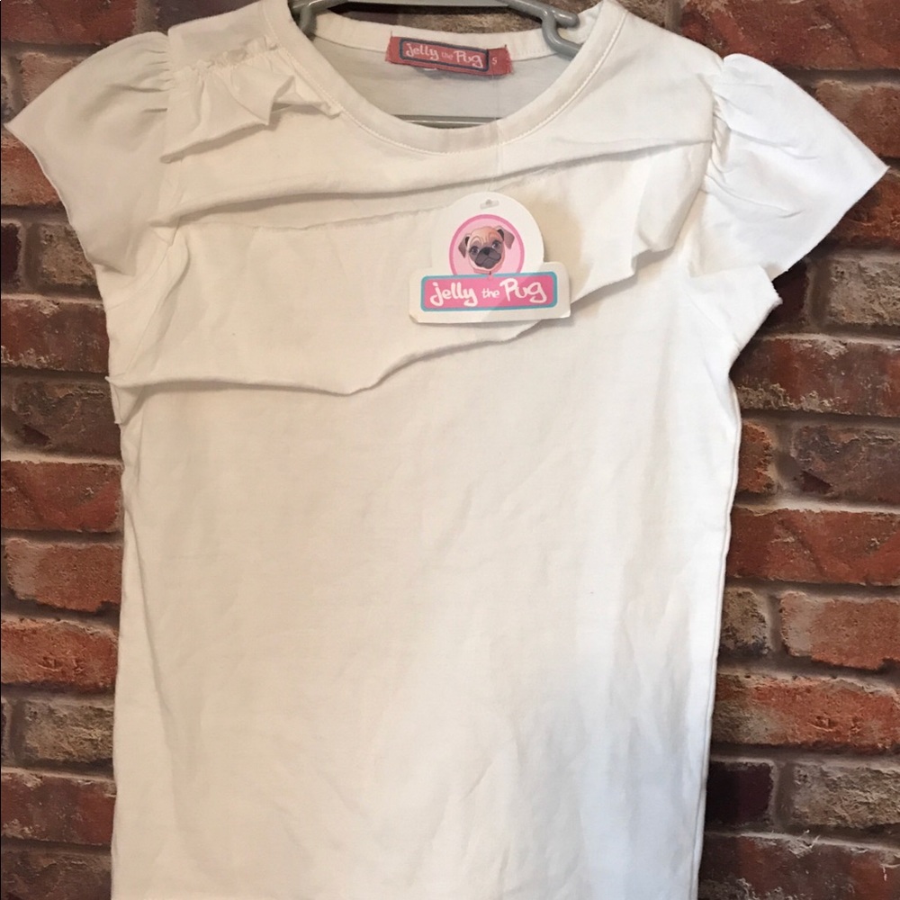 Jelly the pug NWT White tee size 5